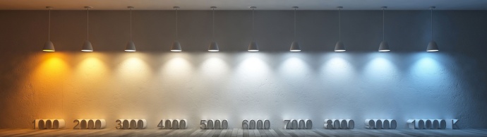 Diferentes temperaturas de color de iluminación.