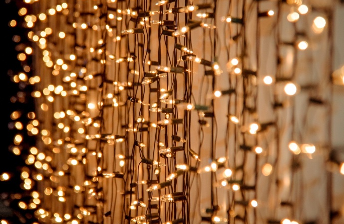 cortina de luces navideñas