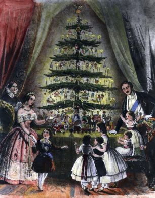 Illustration de la reine Victoria et de l'arbre de Noël