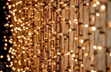 rideau de lumières de noël