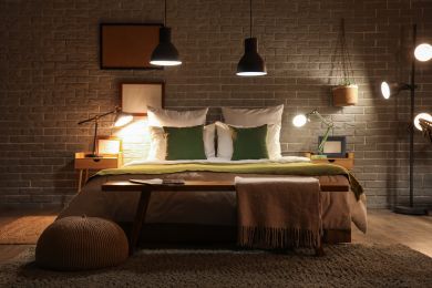 Imagem de cama super iluminada