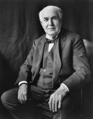 Foto a preto e branco de Thomas Edison Foto a preto e branco de Thomas Edison